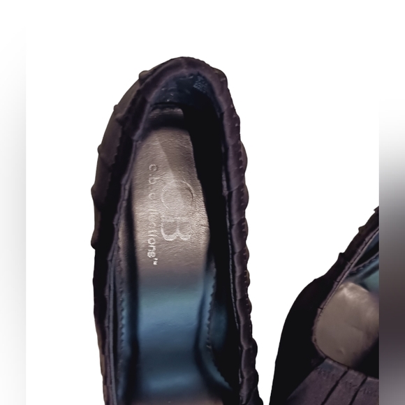 Black peep toe heels 3.25" 11M C.B Collection - Picture 5 of 7